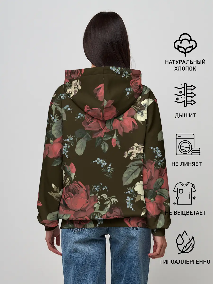 Женское худи / Букет роз