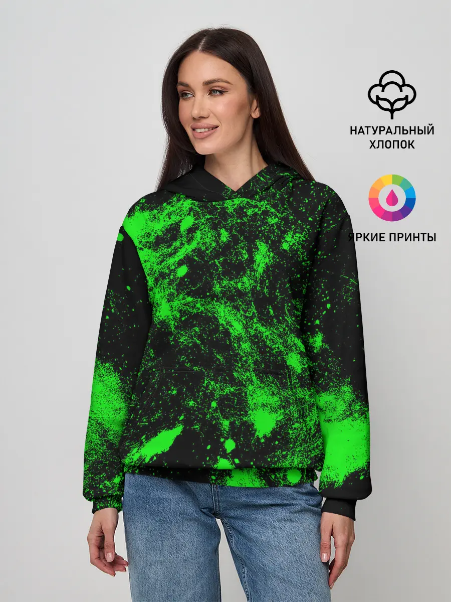 Женское худи / Зелёная краска