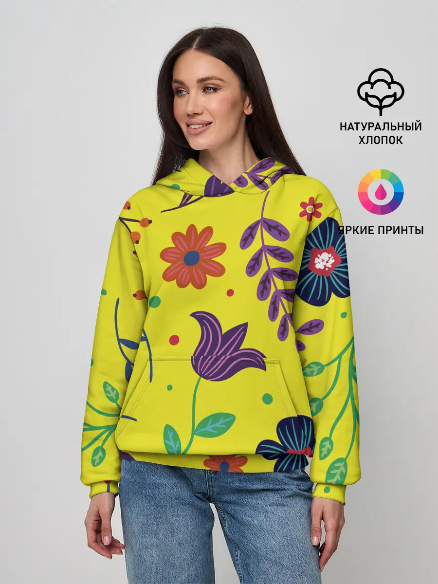 Женское худи / Цветочный микс