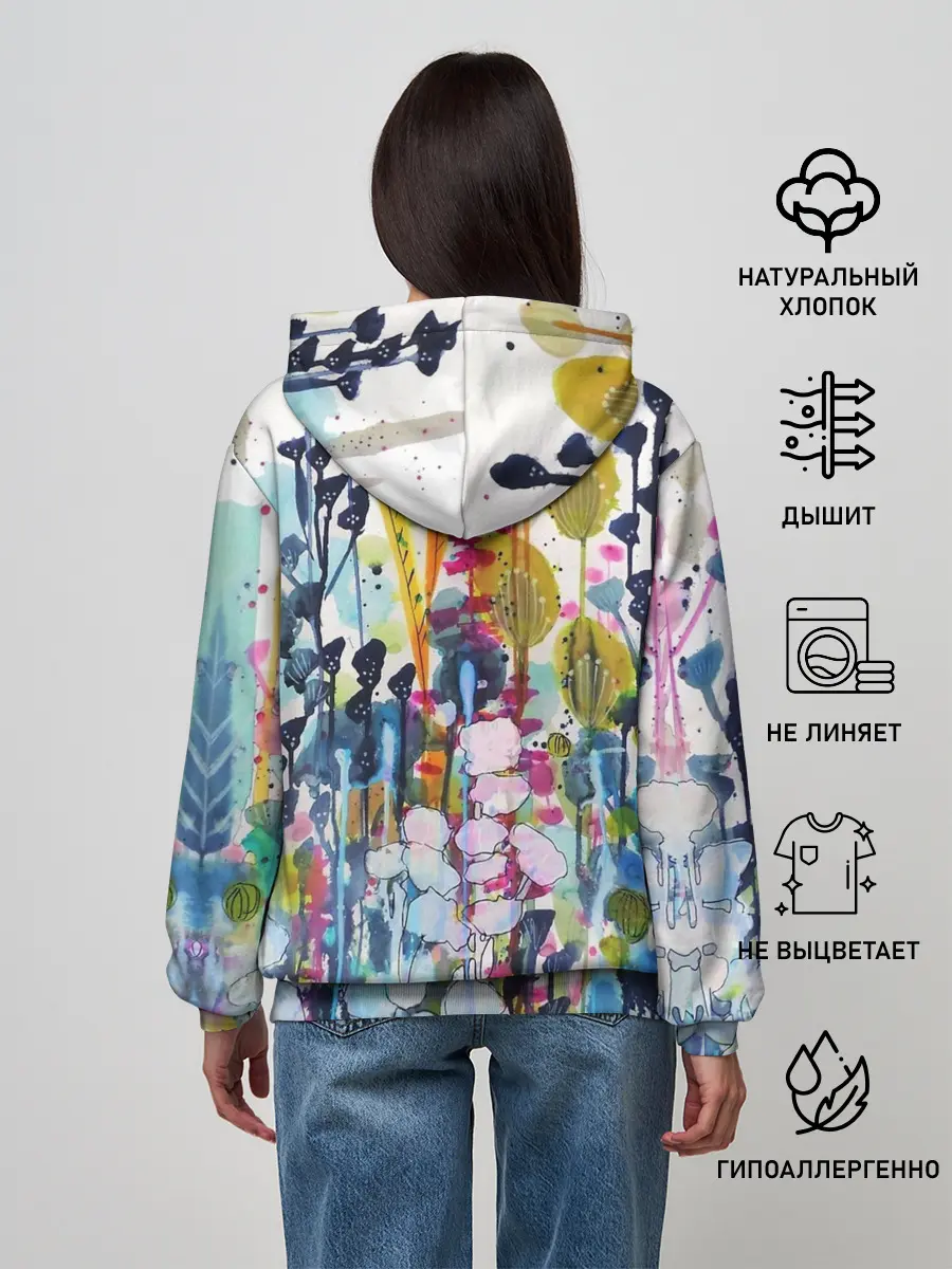 Женское худи / Watercolor Flowers