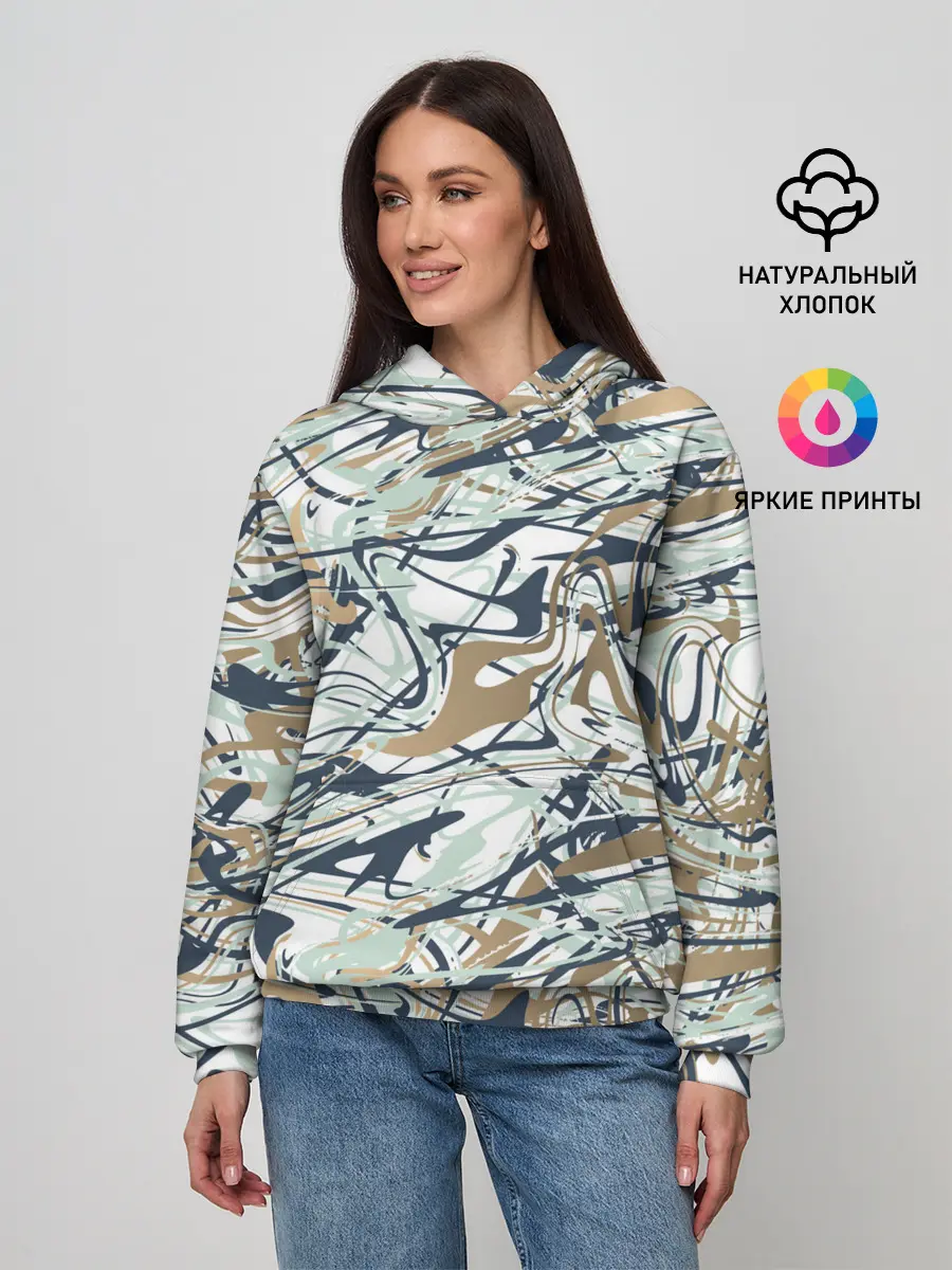 Женское худи / Узор красками