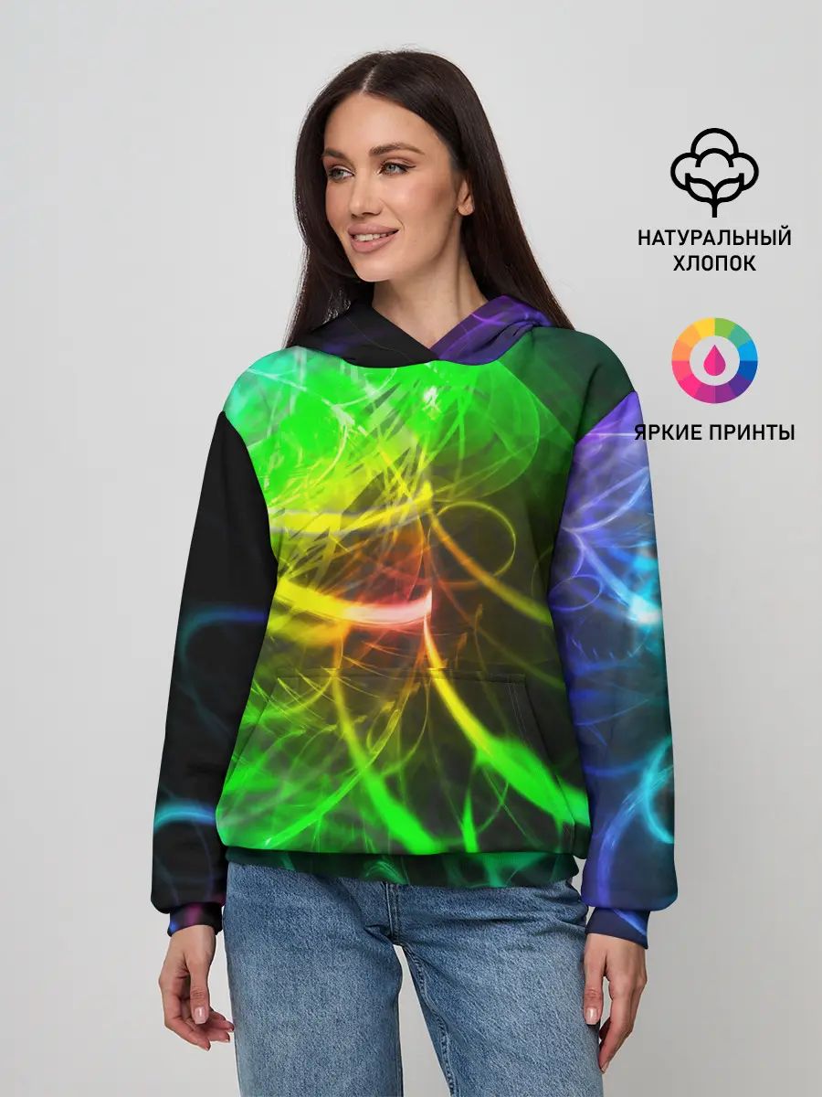 Женское худи / ЗЕЛЕНЫЙ НЕОН