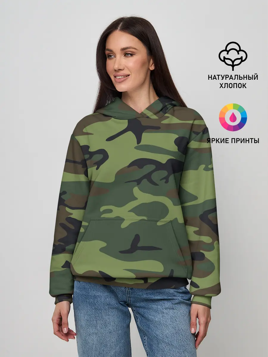 Женское худи / Военный камуфляж