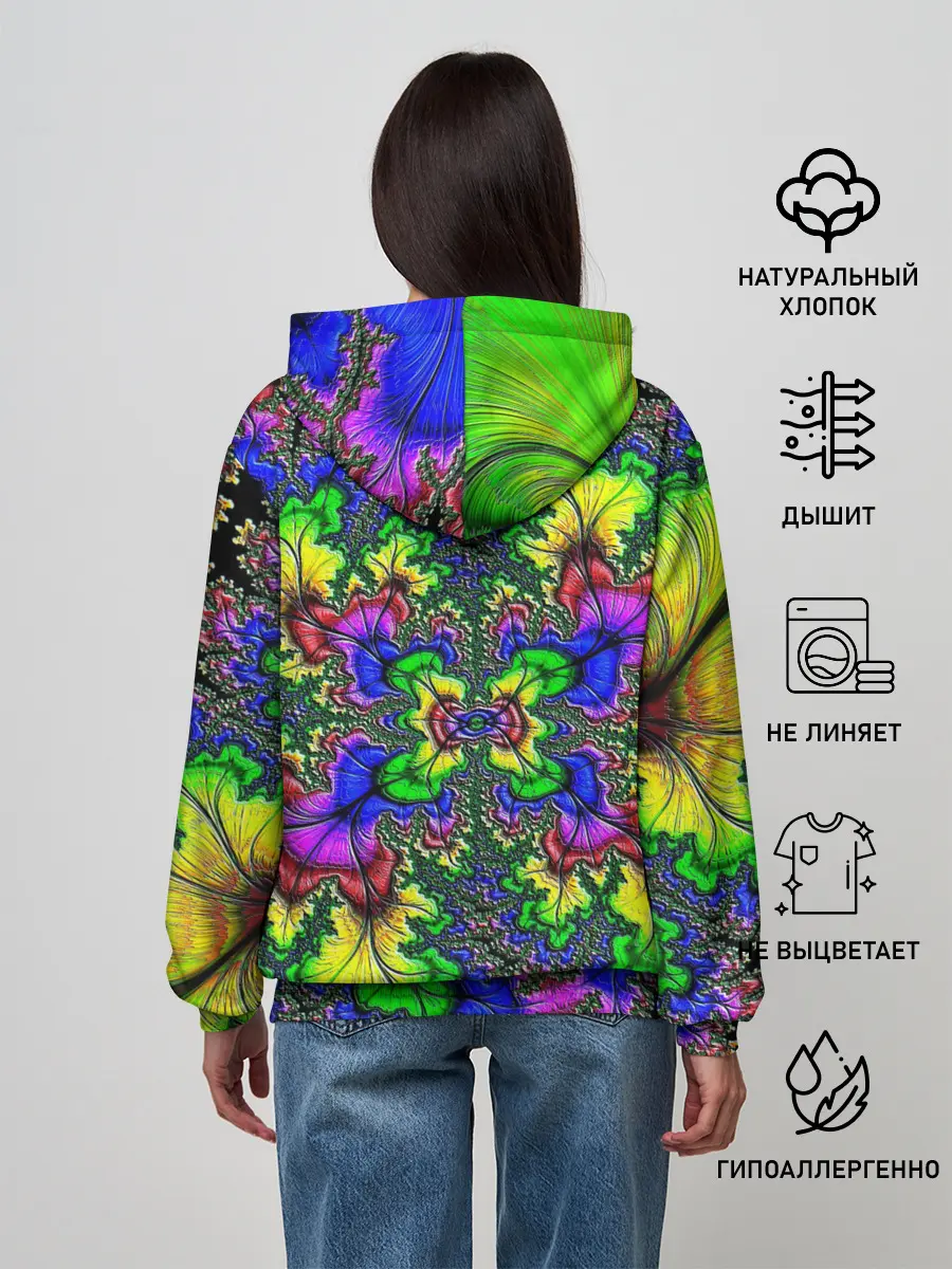 Женское худи / НЕОНОВЫЙ ЦВЕТОК