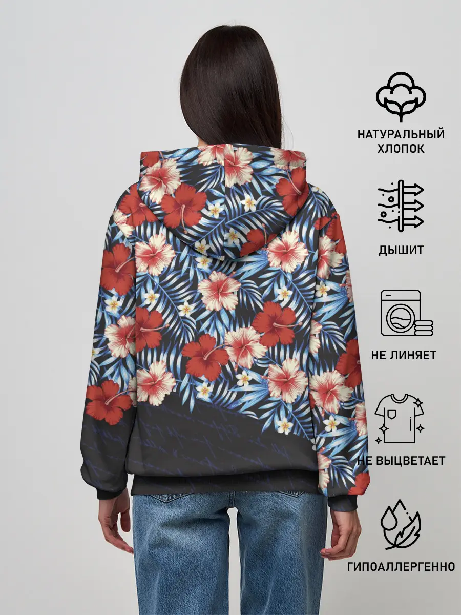 Женское худи / Flowers with inscriptions