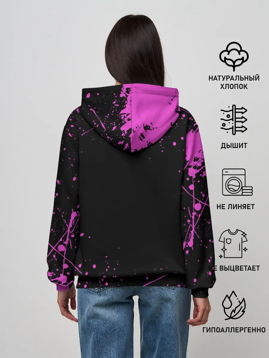 Женское худи / Кира джоджо фиолетовые брызги