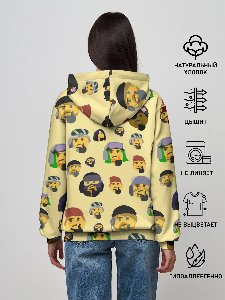 Женское худи / Thinking emoji skins