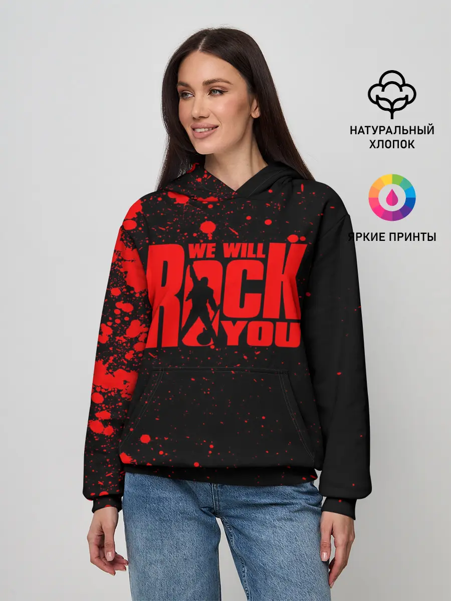 Женское худи / Queen - We Will Rock You