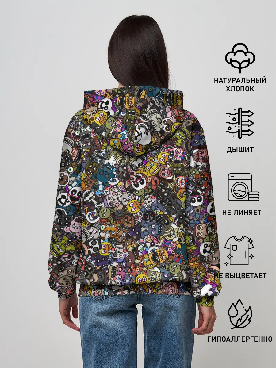 Женское худи / FNaF стикербомбинг