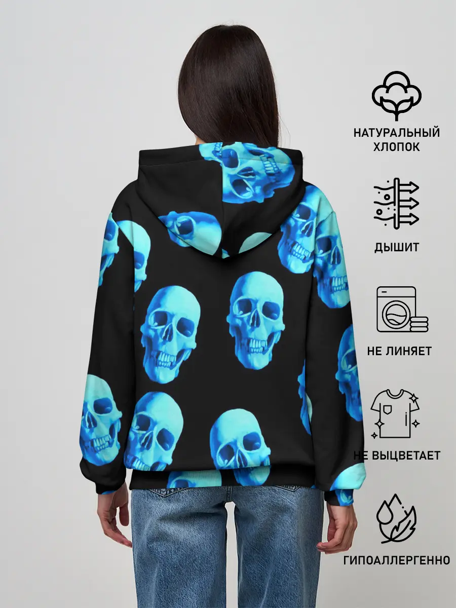 Женское худи / Черепа стиль