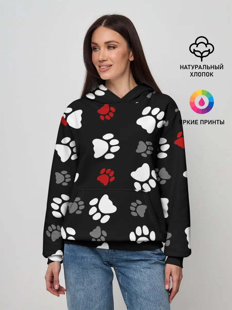 Женское худи / Следы лап