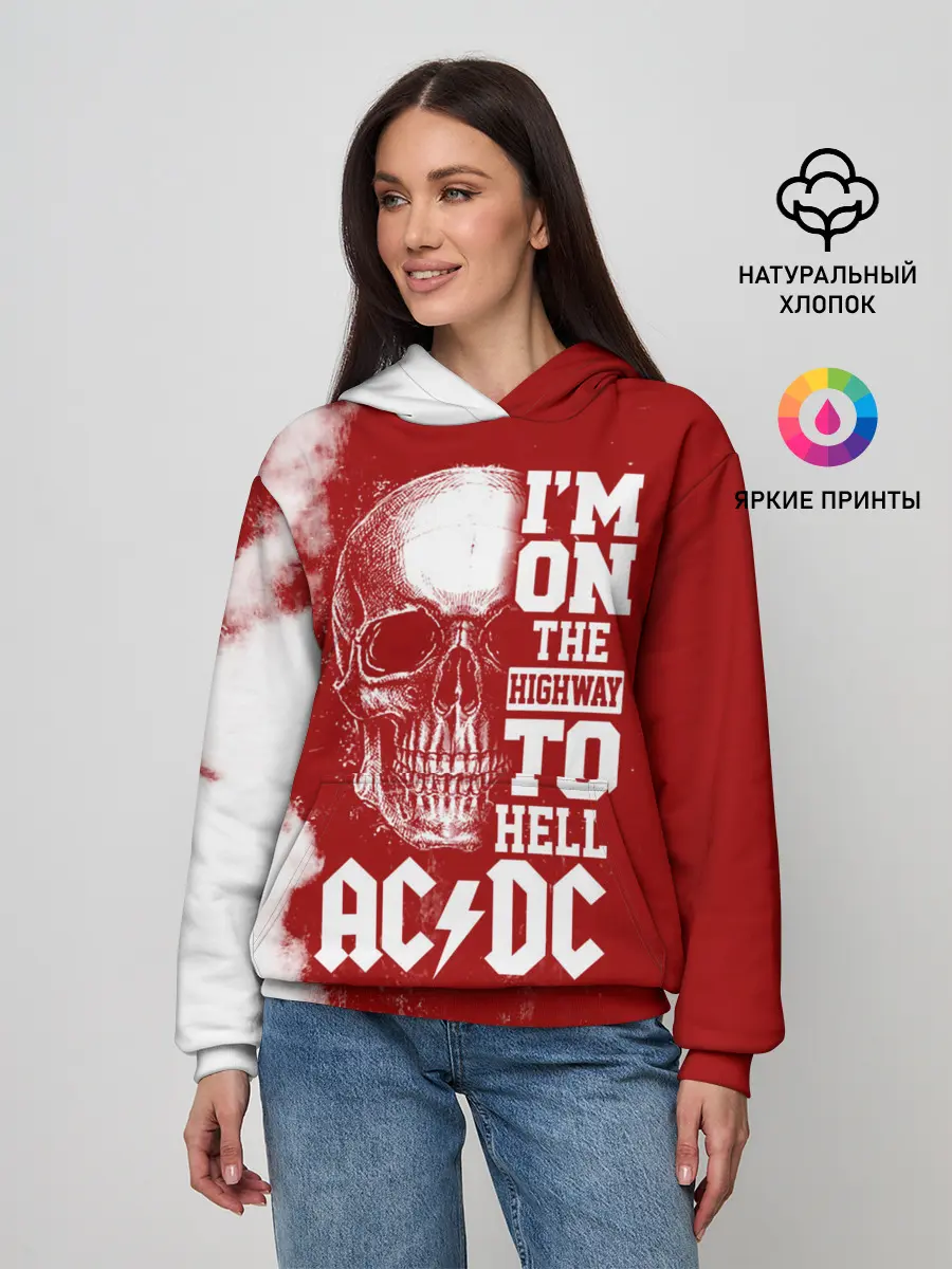 Женское худи / Im on the highway to hell AC/DC