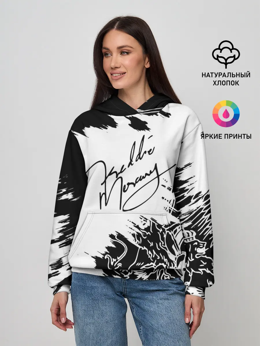 Женское худи / Автограф Фредди Меркьюри