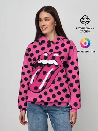 Женское худи / rolling stones pink logo
