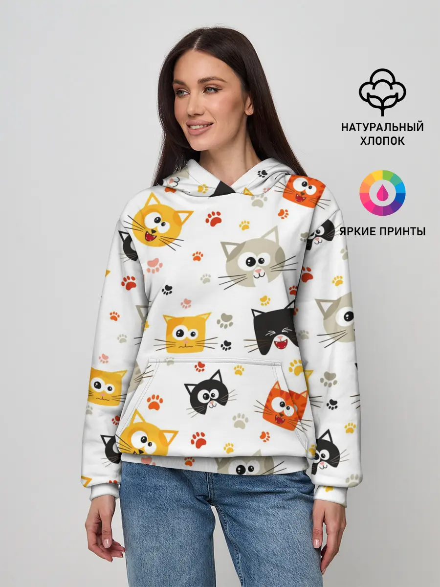 Женское худи / Котики с лапками