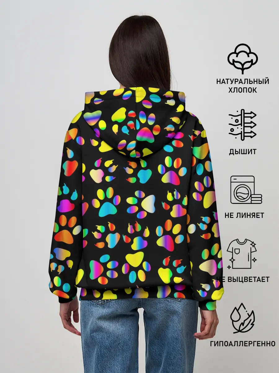 Женское худи / Корги | Цветные лапки