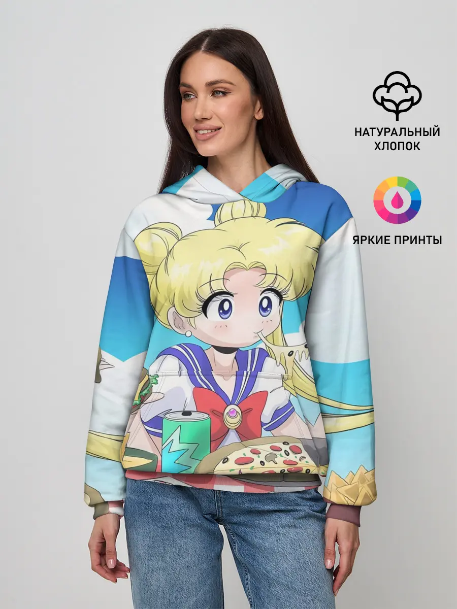 Женское худи / Пицца Мун