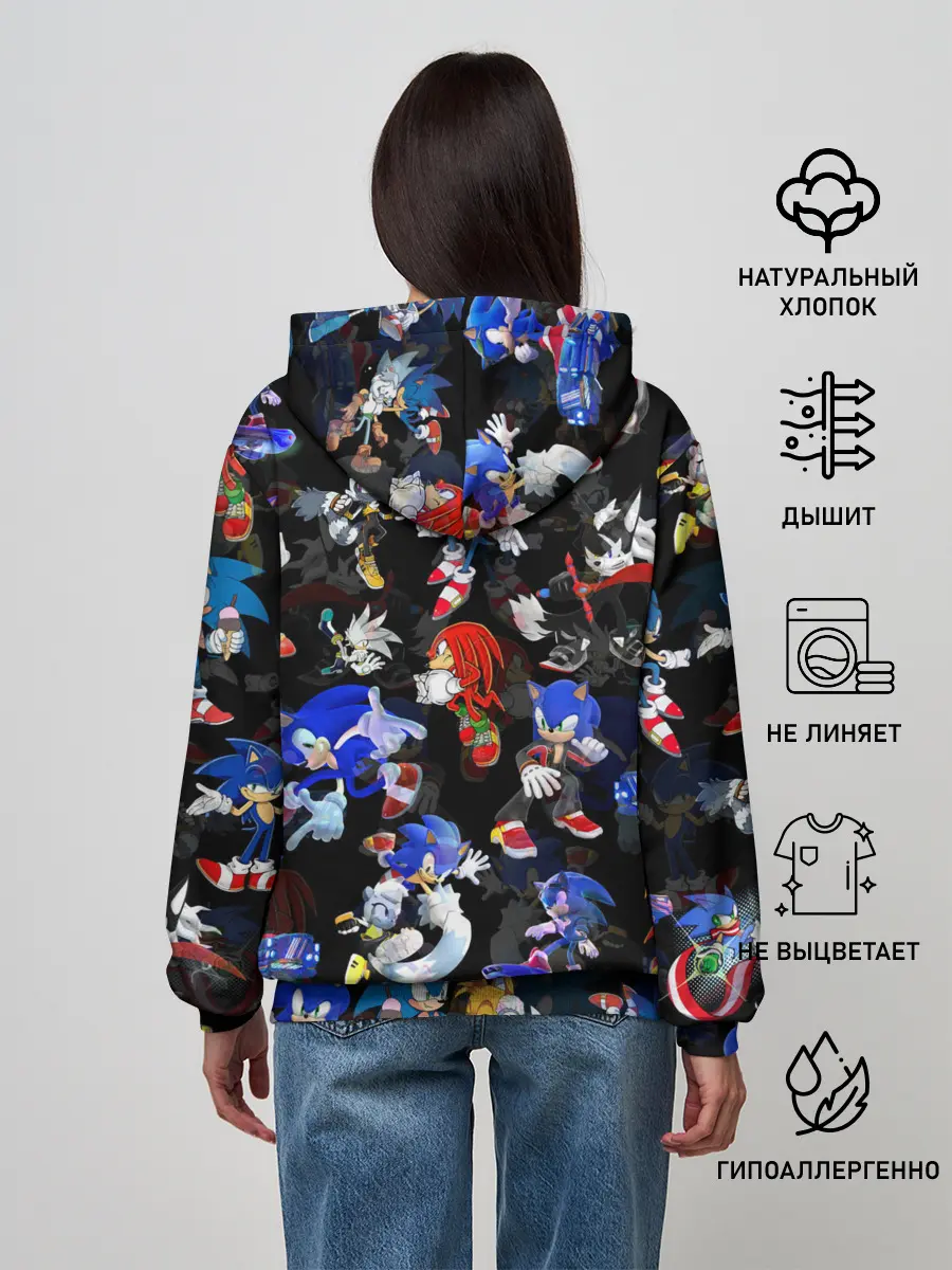 Женское худи / Sonic паттерн