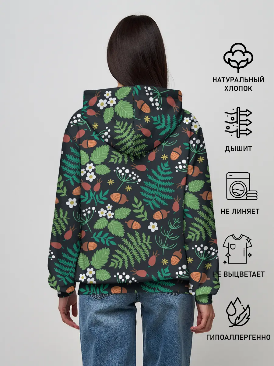 Женское худи / Forest leaves invert