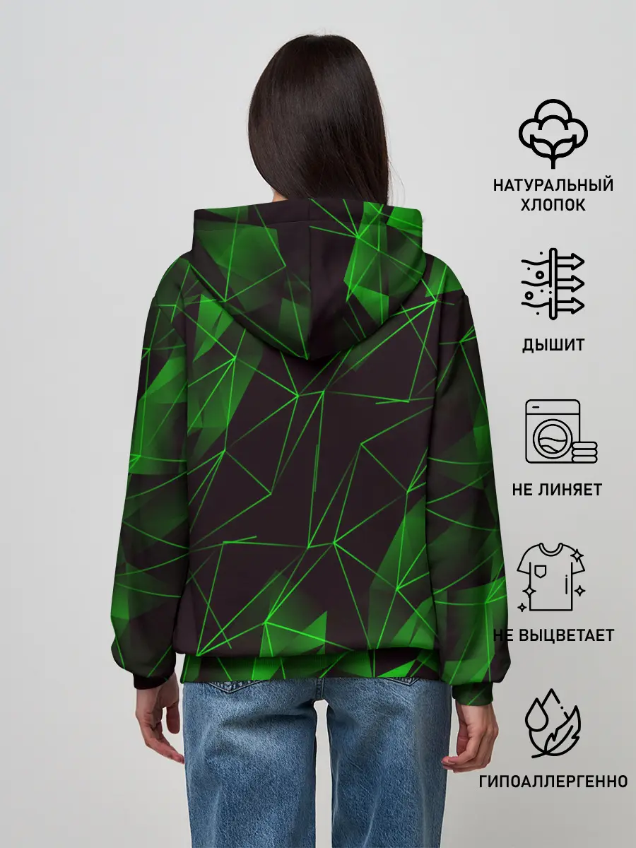 Женское худи / GREEN STRIPES | ЗЕЛЕНАЯ ГЕОМЕТРИЯ