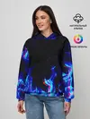 Женское худи / СИНИЙ ОГОНЬ ГЛИТЧ | BLUE FIRE GLITCH