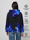 Женское худи / СИНИЙ ОГОНЬ ГЛИТЧ | BLUE FIRE GLITCH