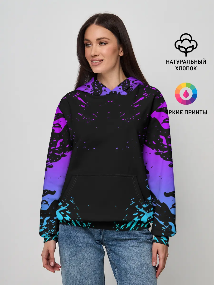 Женское худи / НЕОНОВЫЕ БРЫЗГИ