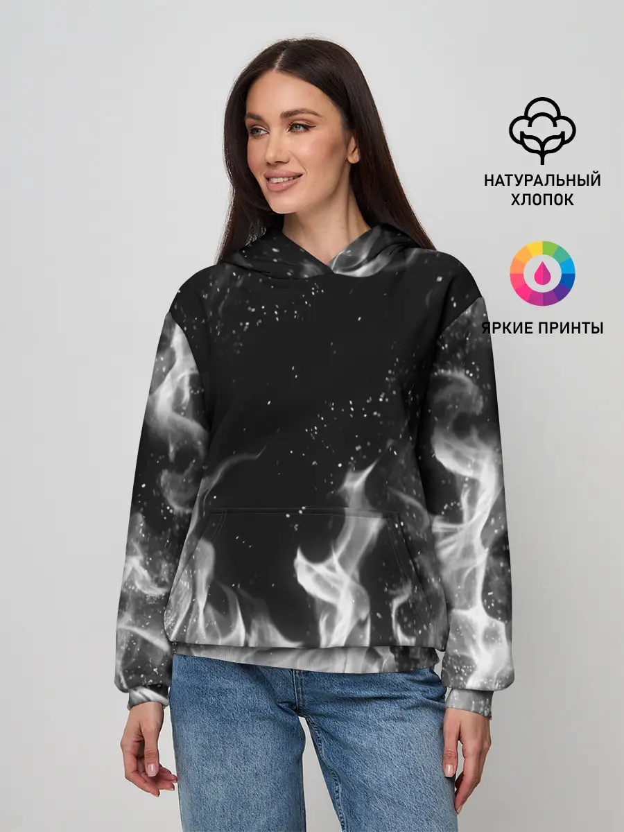 Женское худи / БЕЛЫЙ ОГОНЬ | WHITE FIRE