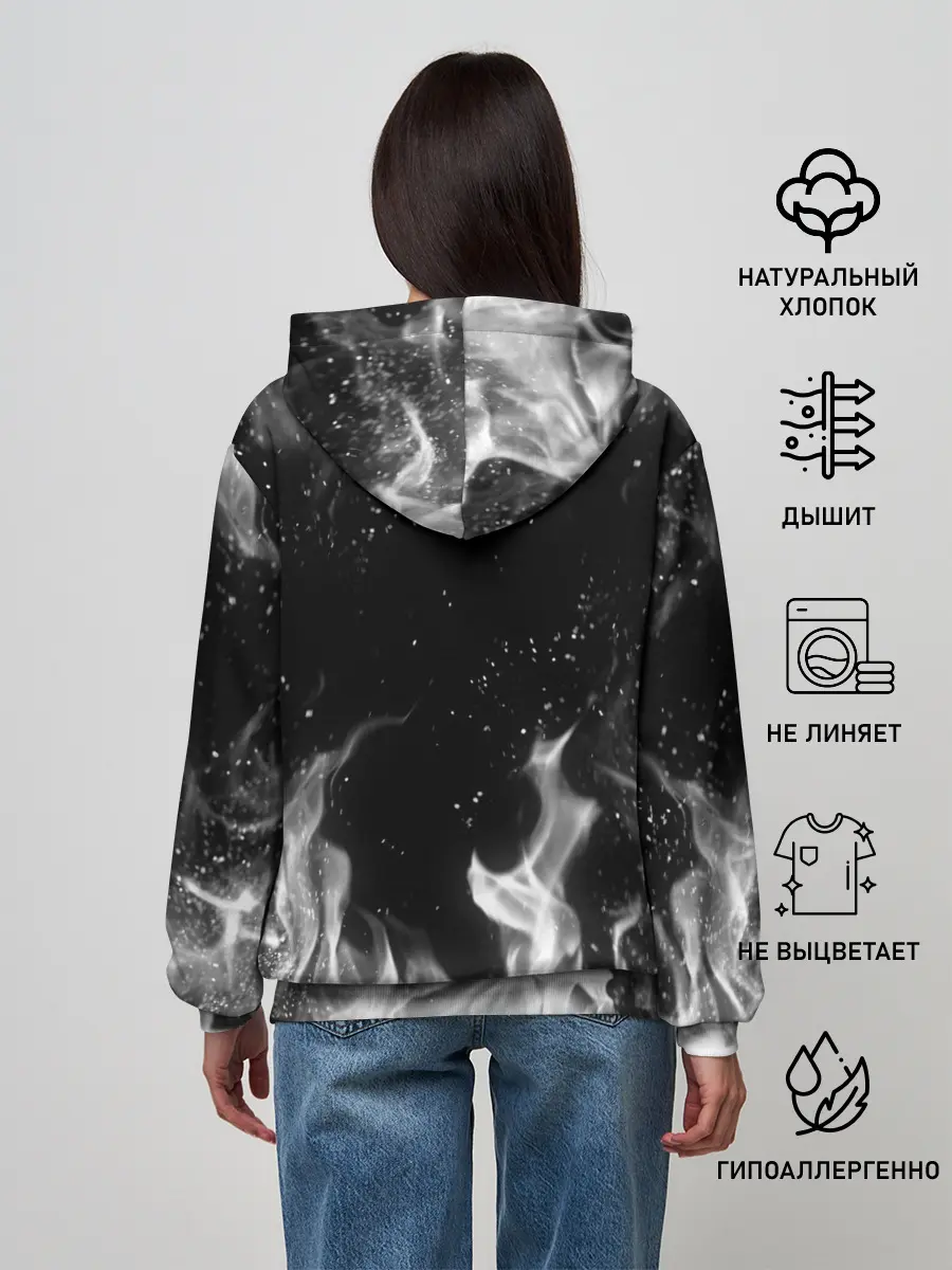 Женское худи / БЕЛЫЙ ОГОНЬ | WHITE FIRE