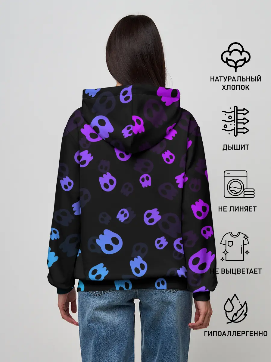 Женское худи / НЕОНОВЫЕ ЧЕРЕПА