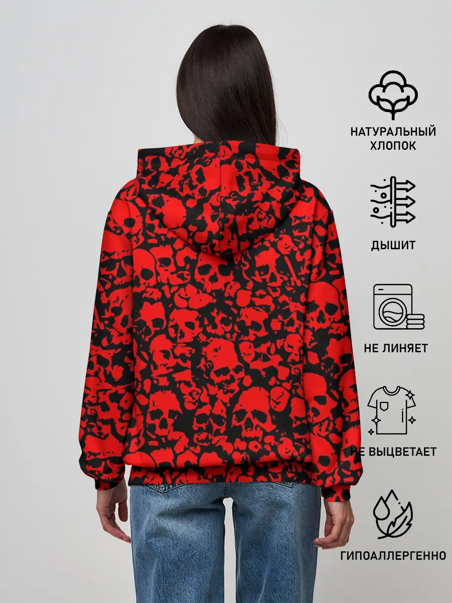 Женское худи / КРАСНЫЕ ЧЕРЕПА | RED SKULL