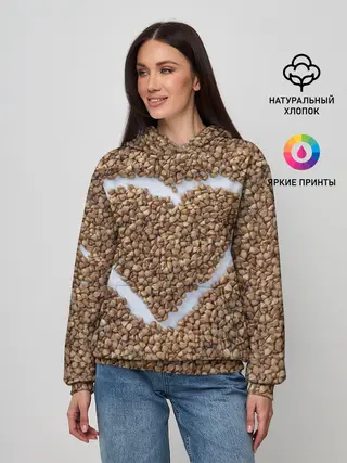 Женское худи / i love гречка