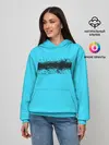 Женское худи / Гранж голубой