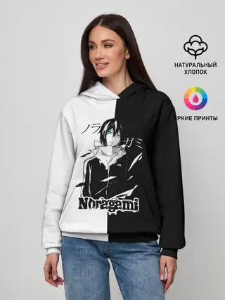 Женское худи / БЕЗДОМНЫЙ БОГ. Черное и Белое
