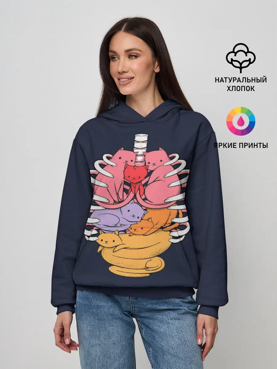 Женское худи / Внутри Меня Котики