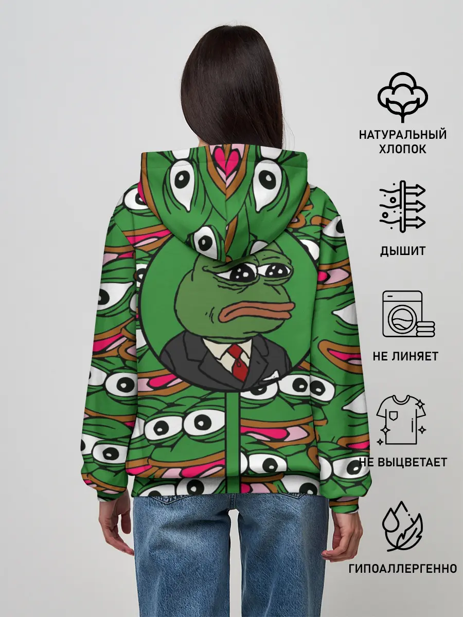 Женское худи / Good / Sad frog