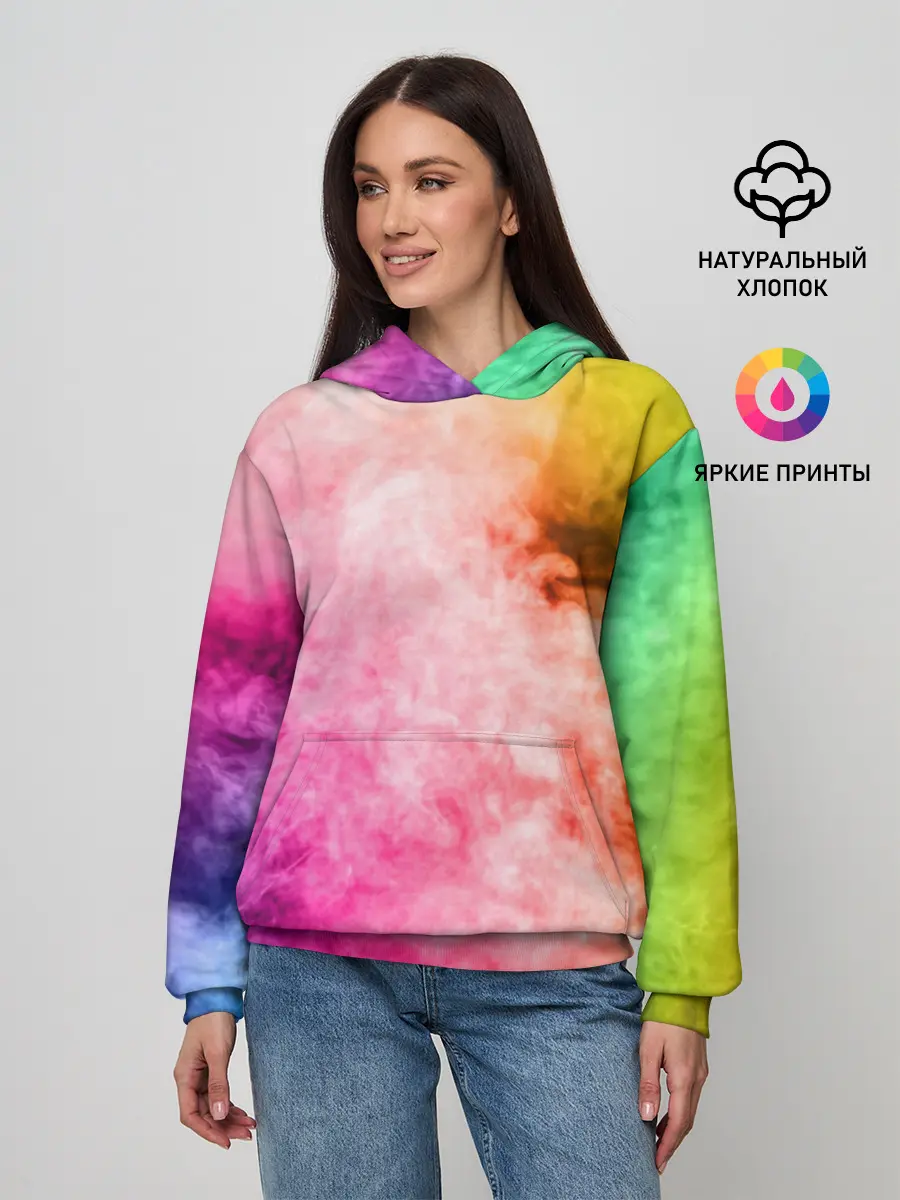 Женское худи / Радужный дым