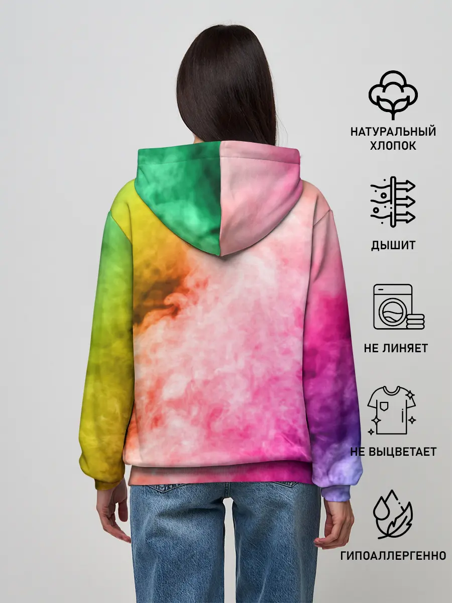 Женское худи / Радужный дым