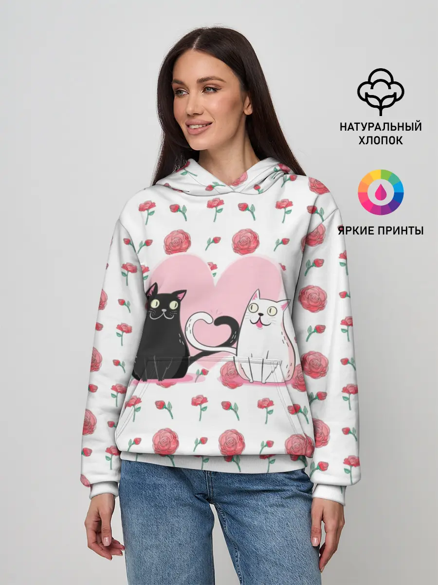 Женское худи / Милые котики