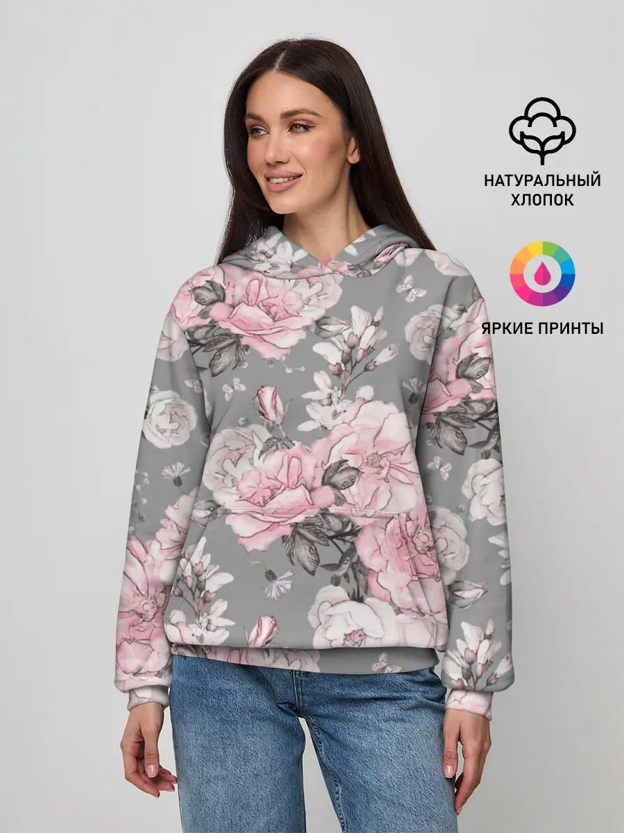 Женское худи / Розовые розы