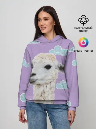 Женское худи / Облачная лама