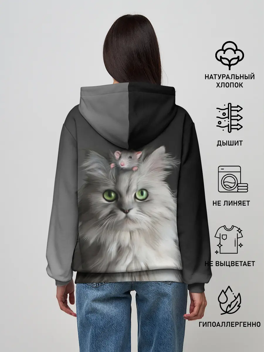 Женское худи / Кот и мышка