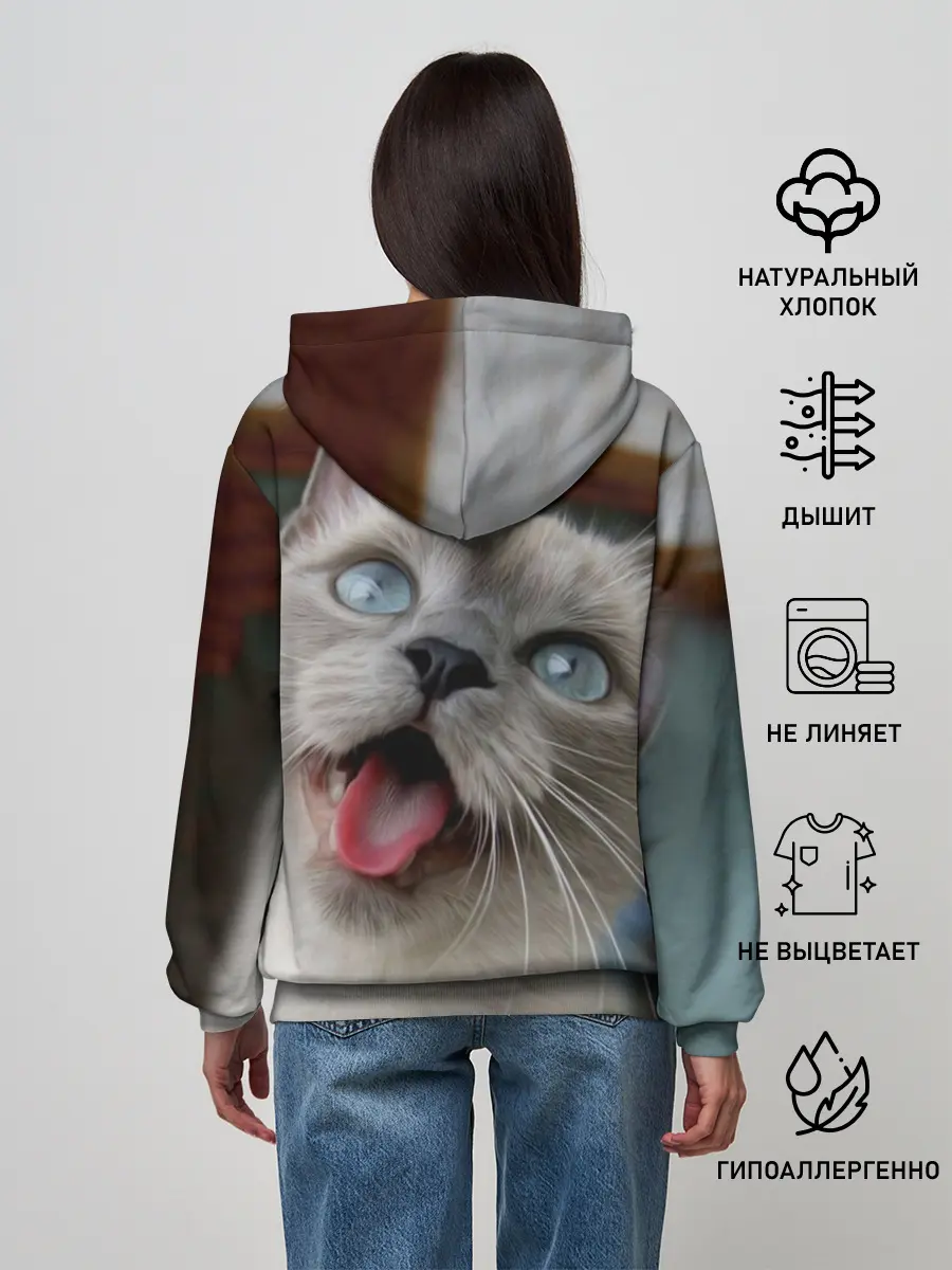 Женское худи / Сиамский котенок