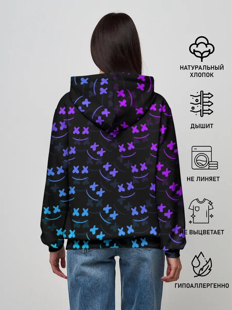 Женское худи / FORTNITE MARSHMELLO NEON