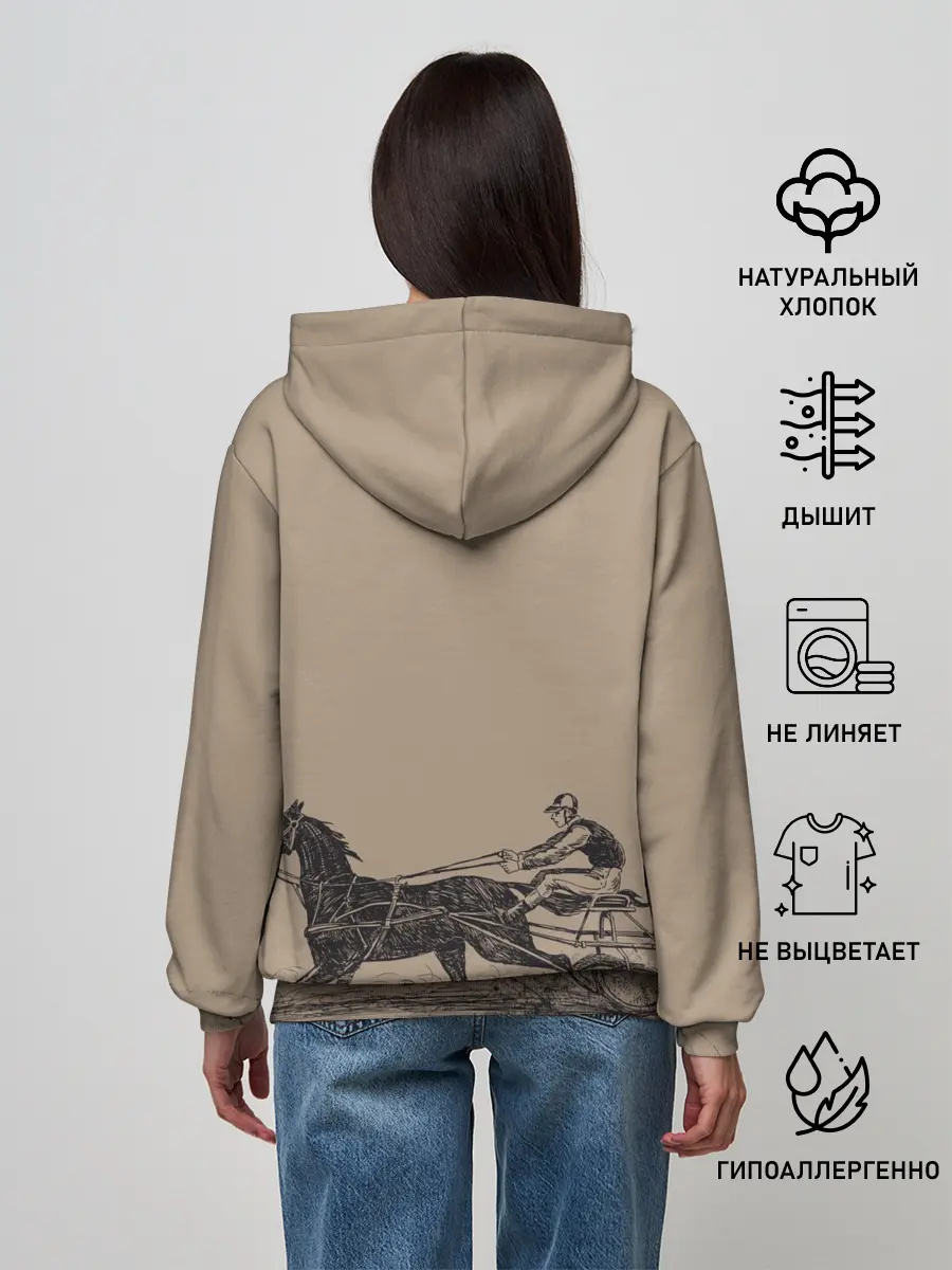 Женское худи / лошадь с колесницей