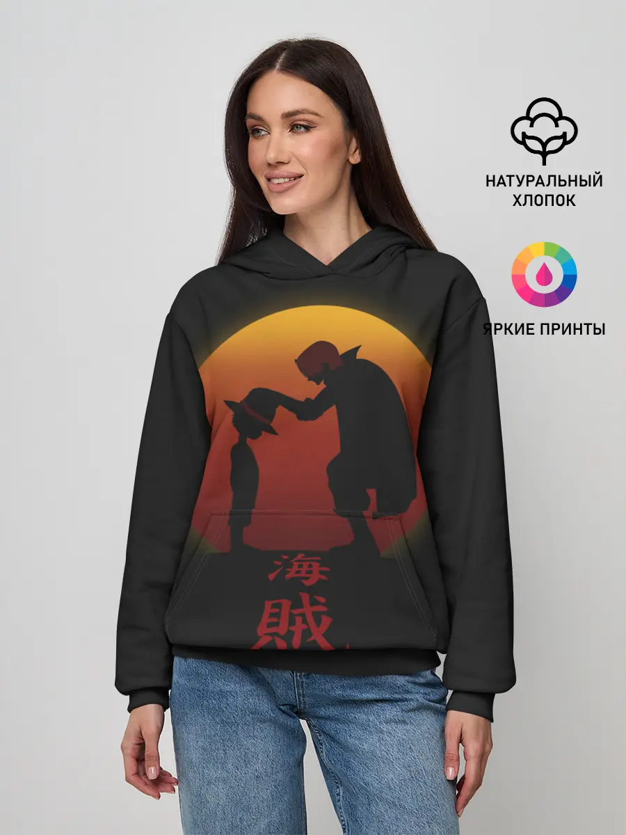 Женское худи / похлопывает по голове One Piece