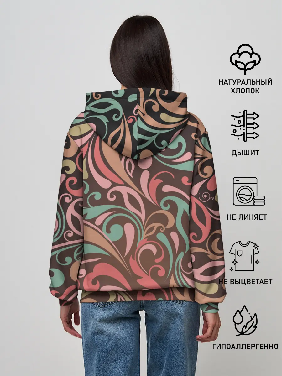 Женское худи / Узор хохломы