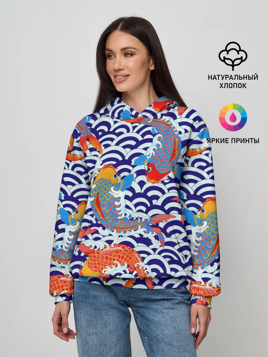 Женское худи / Карп Кои