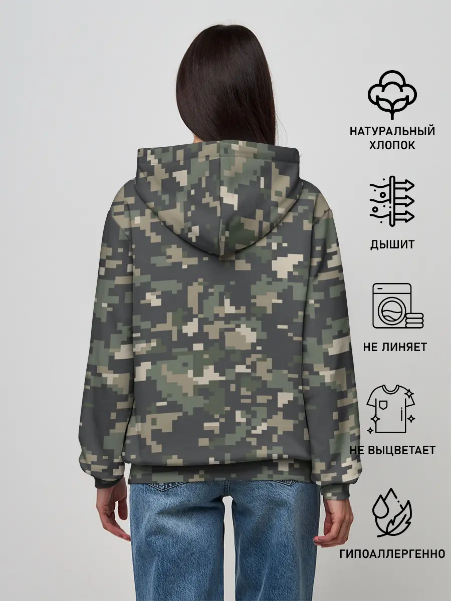 Женское худи / Пиксельный камуфляж