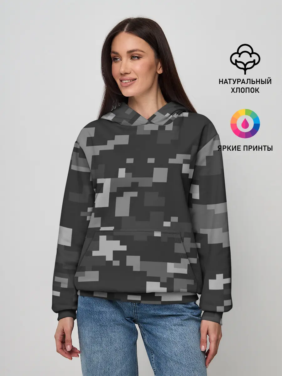 Женское худи / Пиксельный камуфляж